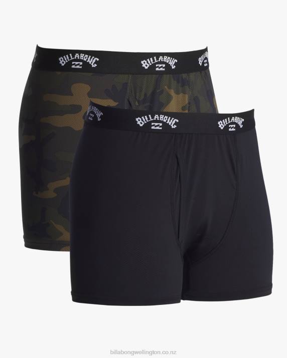 Men Olive Billabong 2-Pack Performance Boxer Briefs 80P8285