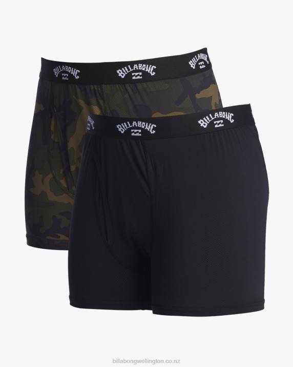 Men Olive Billabong 2-Pack Performance Boxer Briefs 80P8285