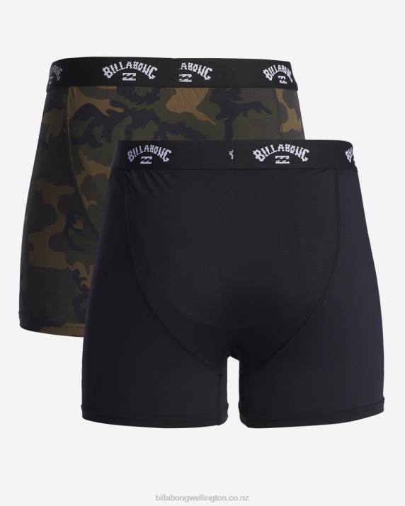 Men Olive Billabong 2-Pack Performance Boxer Briefs 80P8285