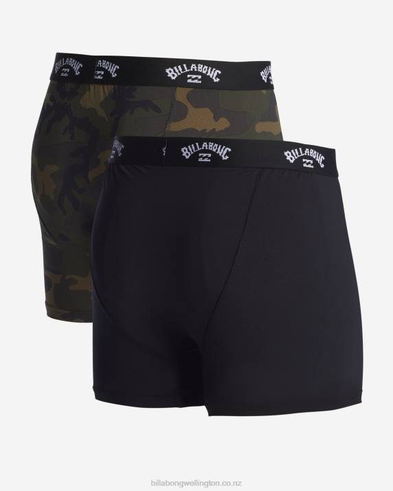 Men Olive Billabong 2-Pack Performance Boxer Briefs 80P8285