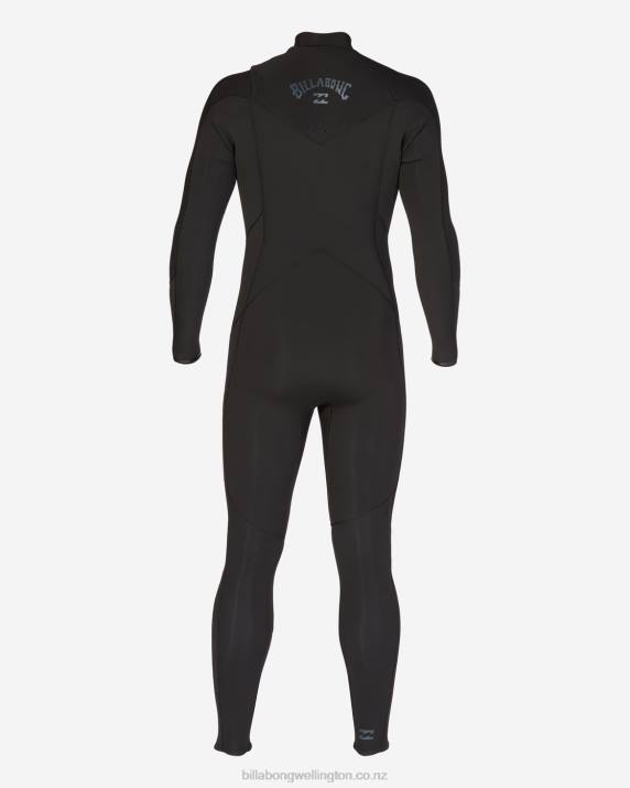 Men Black Billabong 5/4 Absolute Chest Zip Full Wetsuit 80P8900