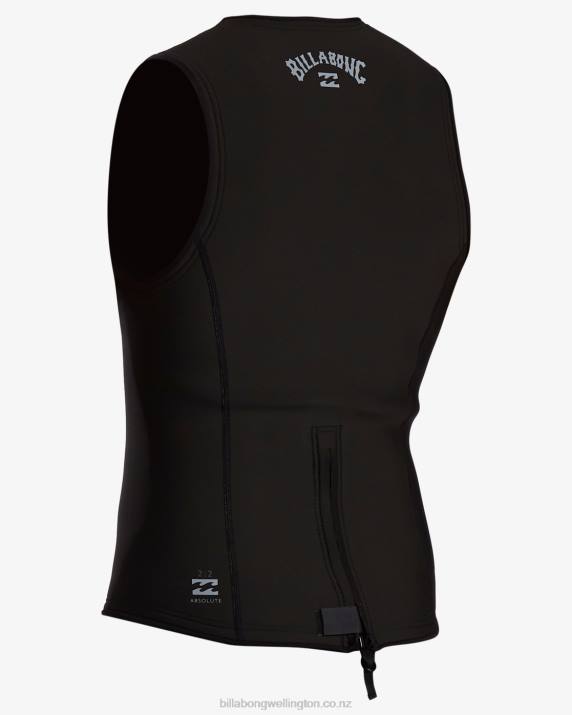 Men Black Billabong Absolute Wetsuit Vest 80P8893