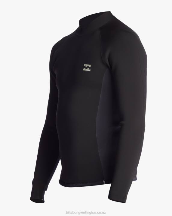Men Black Fade Billabong 2mm Absolute Interchange Wetsuit Jacket 80P8905