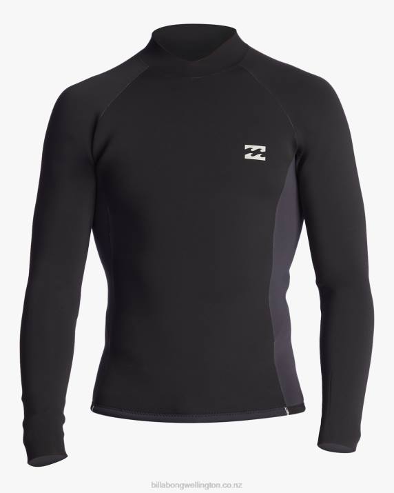 Men Black Fade Billabong 2mm Absolute Interchange Wetsuit Jacket 80P8905