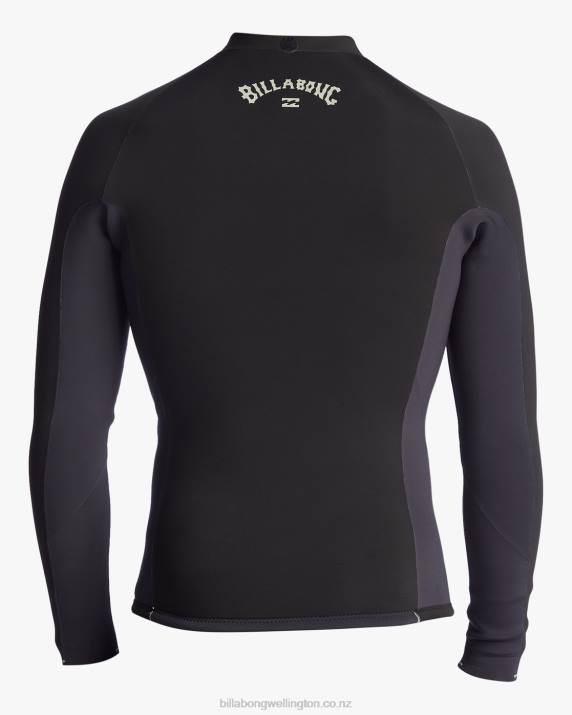 Men Black Fade Billabong 2mm Absolute Interchange Wetsuit Jacket 80P8905