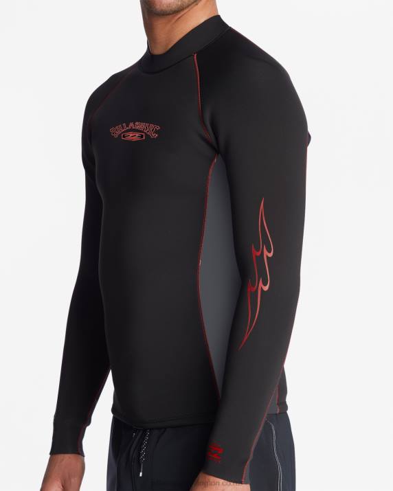 Men Black/Grey Billabong 1/1mm Absolute Wetsuit Jacket 80P8911