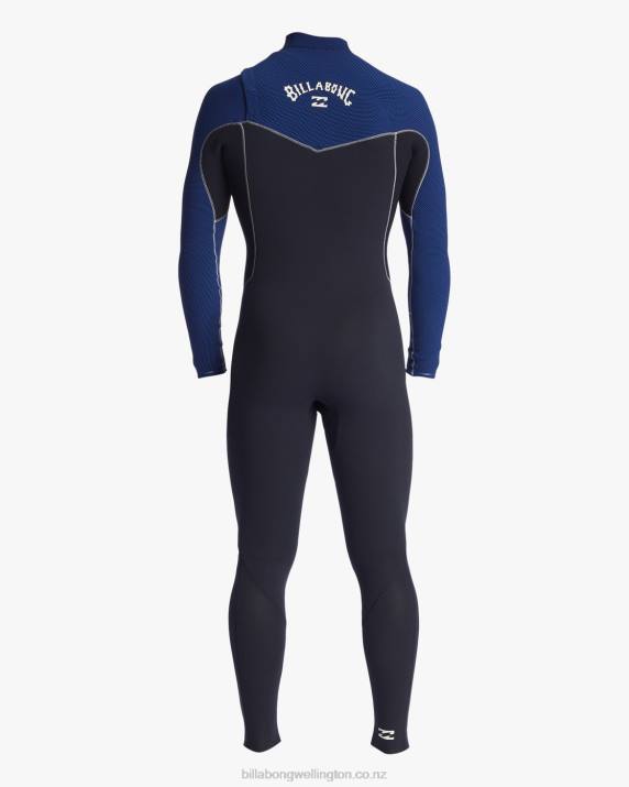Men Dark Royal Billabong 3/2 Revolution Chest Zip Full Wetsuit 80P8898