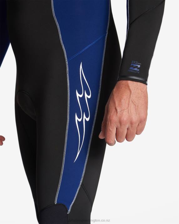 Men Dark Royal Billabong 3/2mm Absolute Back Zip Wetsuit 80P8908