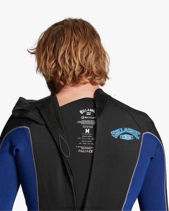 Men Dark Royal Billabong 3/2mm Absolute Back Zip Wetsuit 80P8908