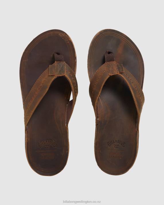 Men Dark Chocolate Billabong Brunswick Thong Sandals 80P8828