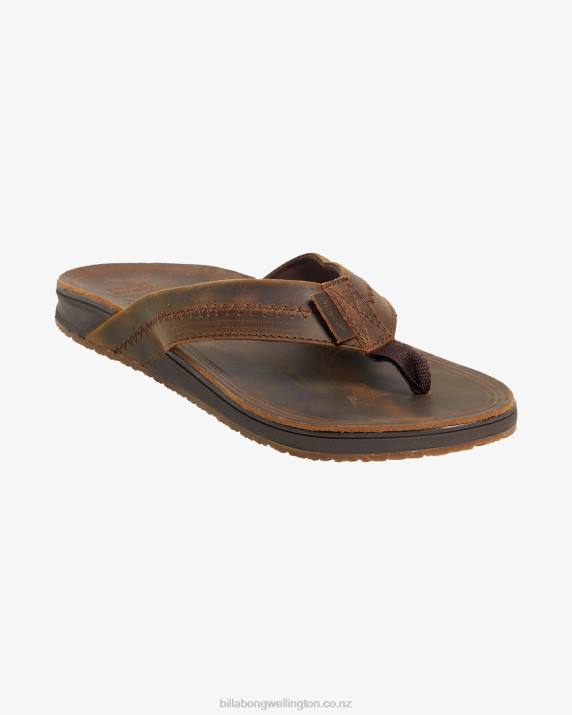 Men Dark Chocolate Billabong Brunswick Thong Sandals 80P8828
