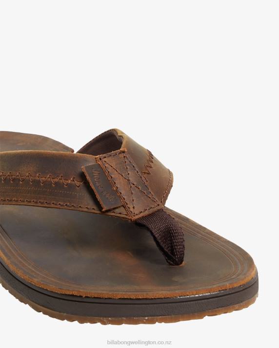 Men Dark Chocolate Billabong Brunswick Thong Sandals 80P8828