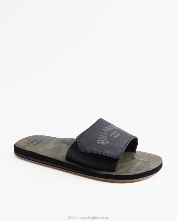 Men Military Camo Billabong All Day Impact Print Slide Sandals 80P8789