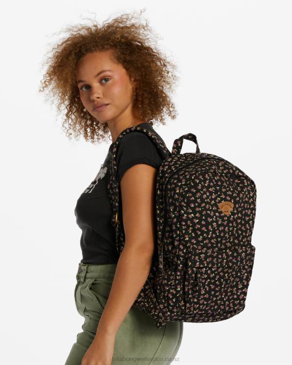 Women Black Pebble Billabong Schools Out Canvas Backpack 80P82447