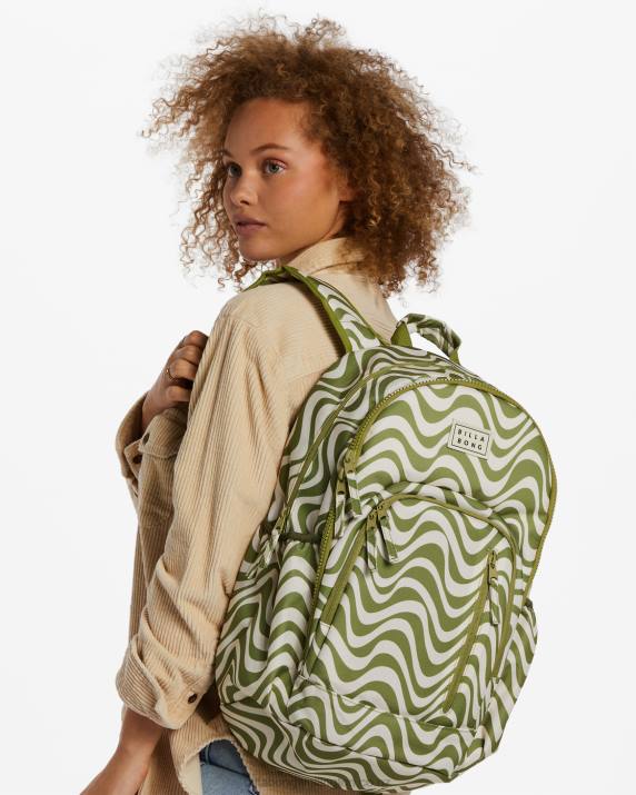 Women Green Eyes Billabong Roadie Backpack 80P82436