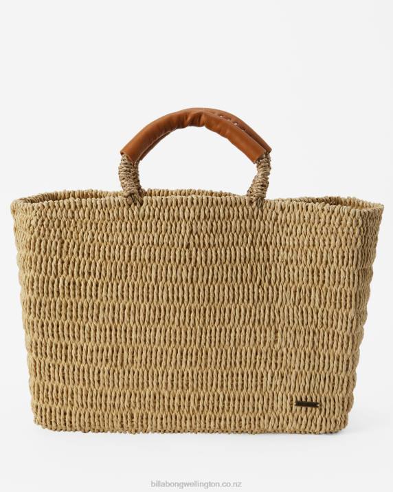 Women Natural Billabong Vacay Mode Tote Bag 80P82428