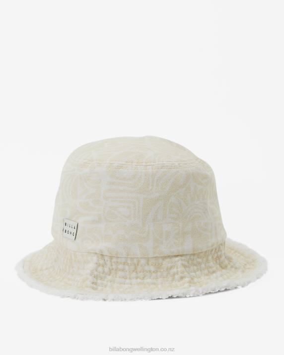 Women Antique White Billabong Suns Out Bucket Hat 80P82448