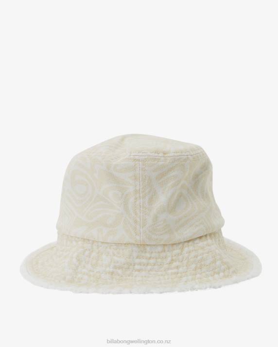 Women Antique White Billabong Suns Out Bucket Hat 80P82448