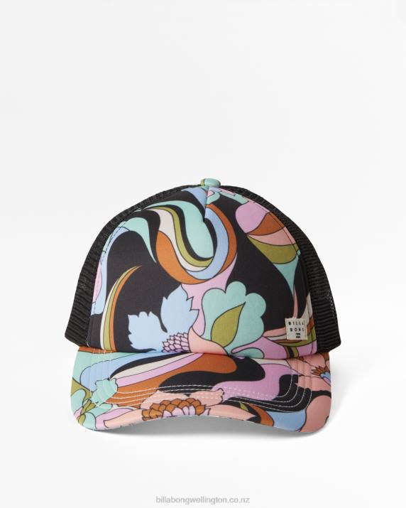 Women Black Billabong Heritage Mashup Trucker Hat 80P82389