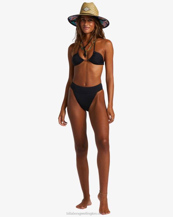 Women Black Billabong Tipton Straw Lifeguard Hat 80P82407