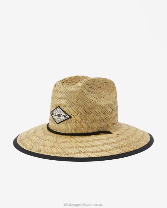 Women Black Billabong Tipton Straw Lifeguard Hat 80P82407