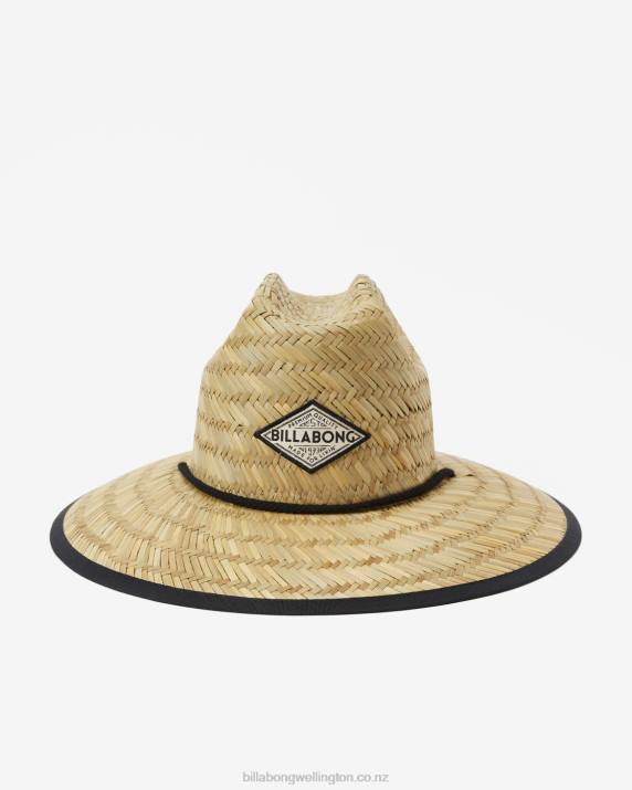 Women Black Billabong Tipton Straw Lifeguard Hat 80P82407