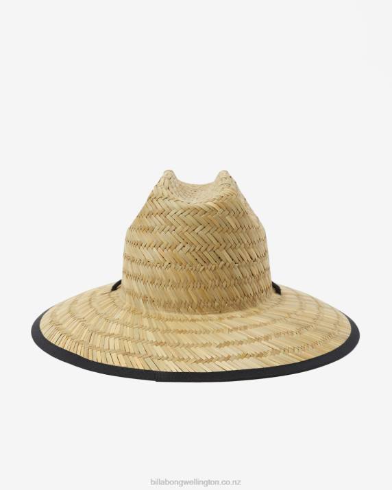 Women Black Billabong Tipton Straw Lifeguard Hat 80P82407