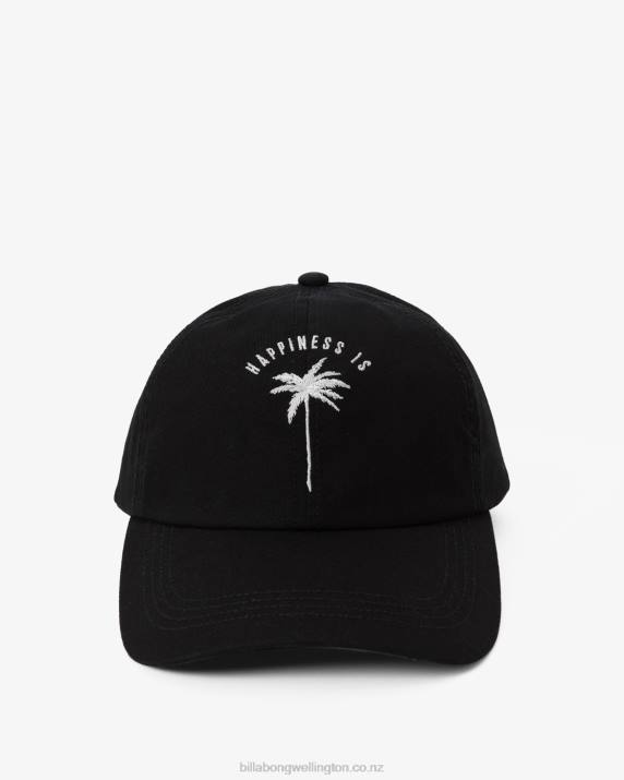 Women Black Pebble Billabong Dad Cap Strapback Hat 80P82467