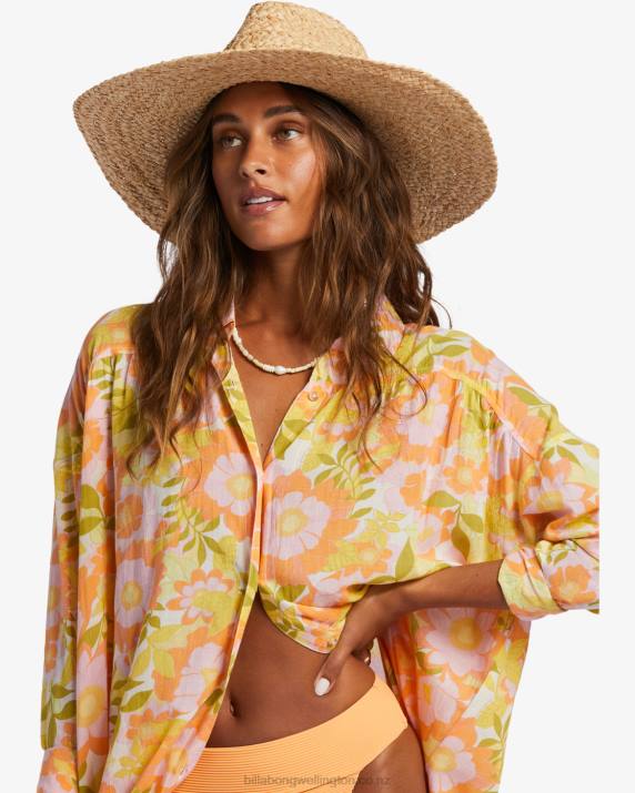 Women Natural Billabong Sea Mist Straw Hat 80P82399