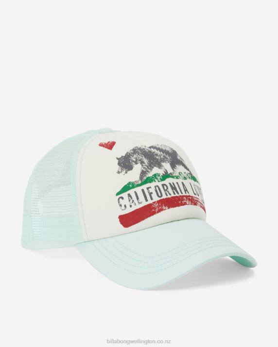 Women Soft Mint Billabong Pitstop Trucker Hat 80P82487