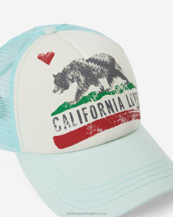 Women Soft Mint Billabong Pitstop Trucker Hat 80P82487