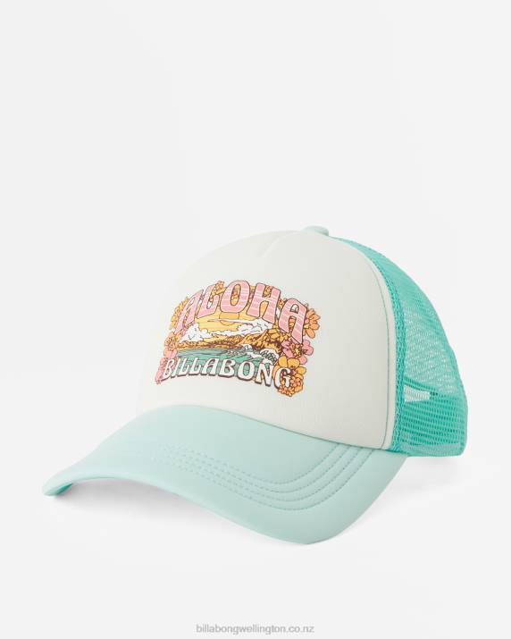Women Tropical Blue Billabong Across Waves Trucker Hat 80P82422