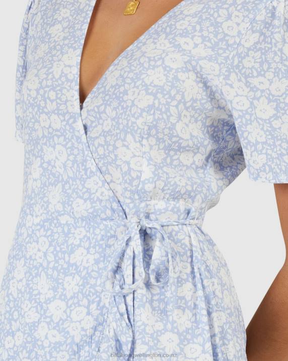 Women Blue Billabong Blue Bell Bella Wrap Dress 80P82011