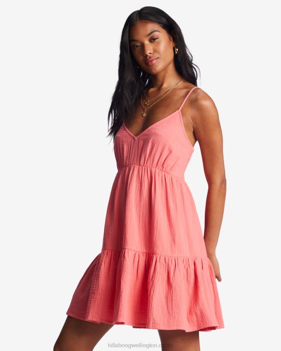 Women Coral Crush Billabong Wave After Wave Mini Dress 80P82004