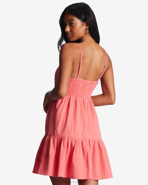 Women Coral Crush Billabong Wave After Wave Mini Dress 80P82004