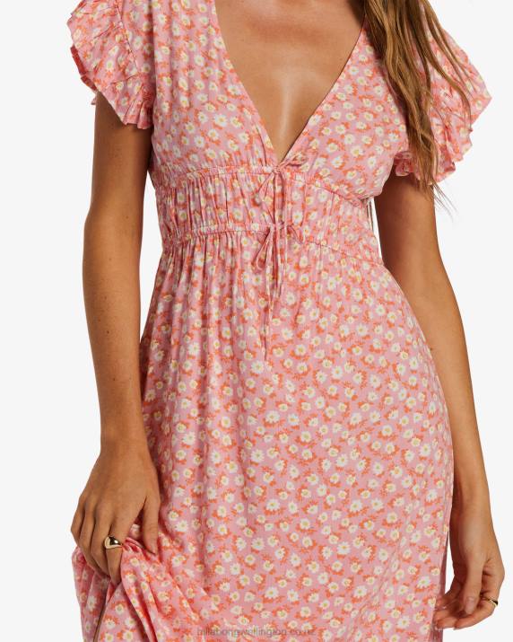 Women Flamingo Billabong Picnic Date Midi Dress 80P82045