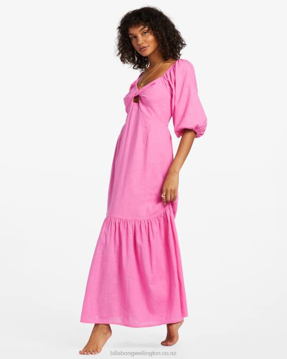 Women Flirty Fuchsia Billabong Paradise Cove Maxi Dress 80P81763
