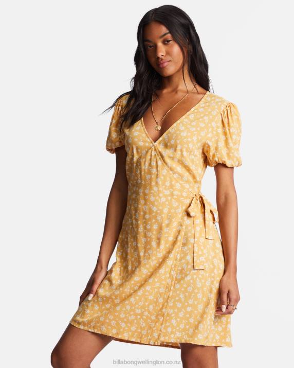 Women Goldie Billabong Hot Tropics Mini Wrap Dress 80P82145