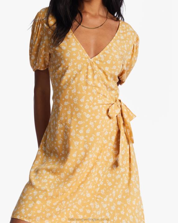 Women Goldie Billabong Hot Tropics Mini Wrap Dress 80P82145