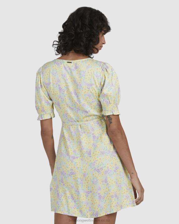 Women Lemon Lime Billabong Tempest Wrap Dress 80P82339