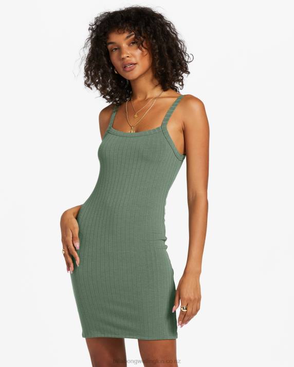 Women Luv Army Billabong Summer Babe Rib Knit Dress 80P81863