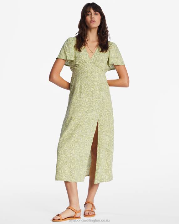 Women Moss Meadow Billabong Jet Set Midi Dress 80P82106