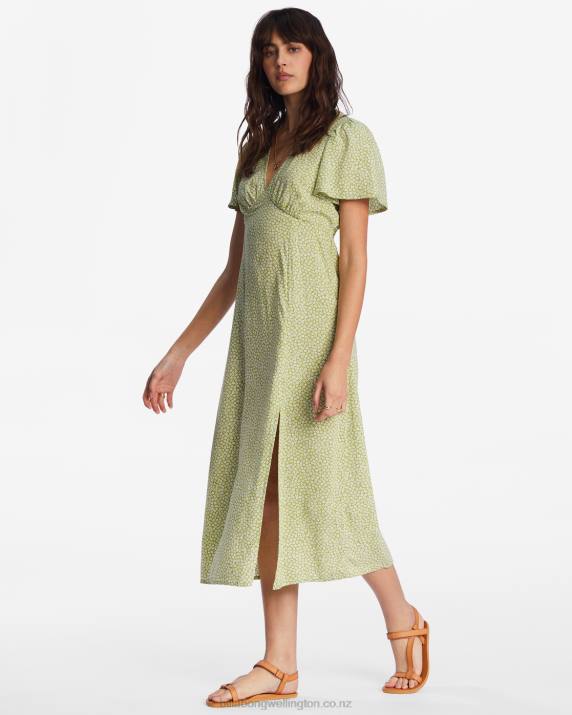 Women Moss Meadow Billabong Jet Set Midi Dress 80P82106