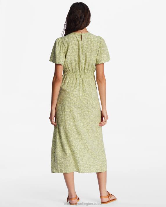 Women Moss Meadow Billabong Jet Set Midi Dress 80P82106