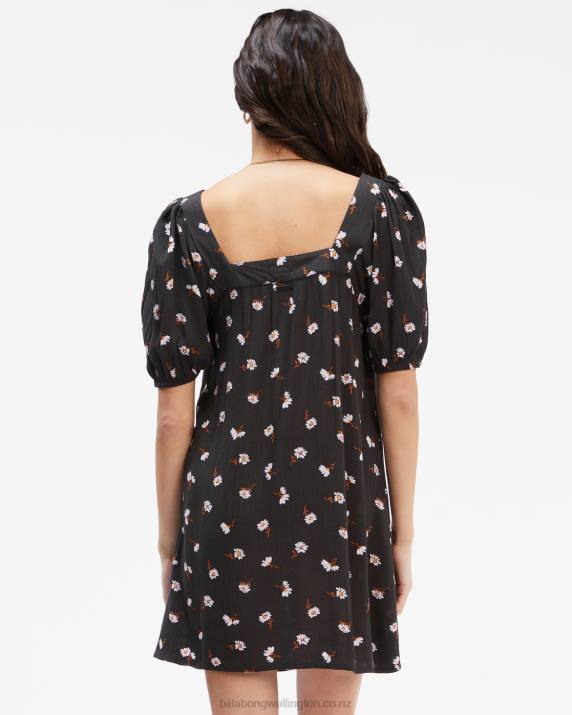 Women Off Black Billabong Bay Side Babydoll Dress 80P82356