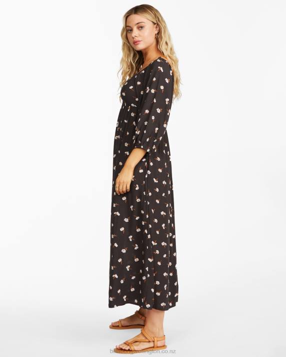 Women Off Black Billabong Swept Away Midi Dress 80P82359