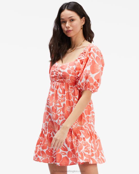 Women Orange Crush Billabong Be Mine Babydoll Dress 80P82323