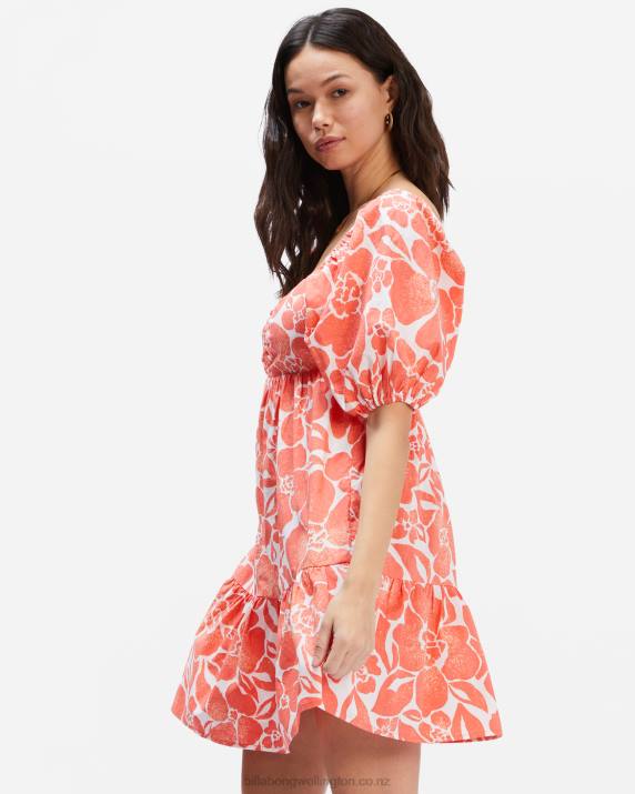 Women Orange Crush Billabong Be Mine Babydoll Dress 80P82323