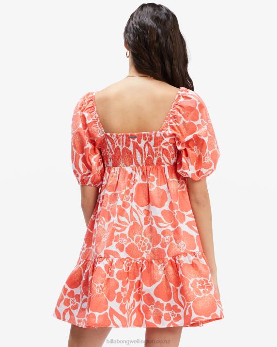 Women Orange Crush Billabong Be Mine Babydoll Dress 80P82323