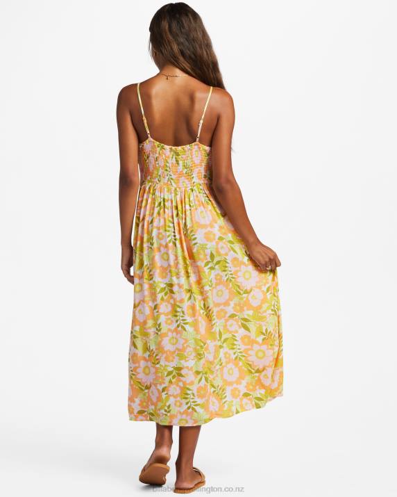Women Orange Peel Billabong Your Babe Midi Dress 80P81801